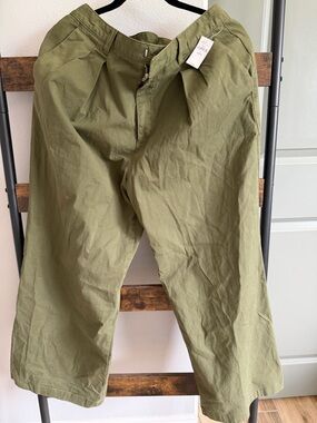 GAP Olive Green Pleated Women, Sz 14 Petite
